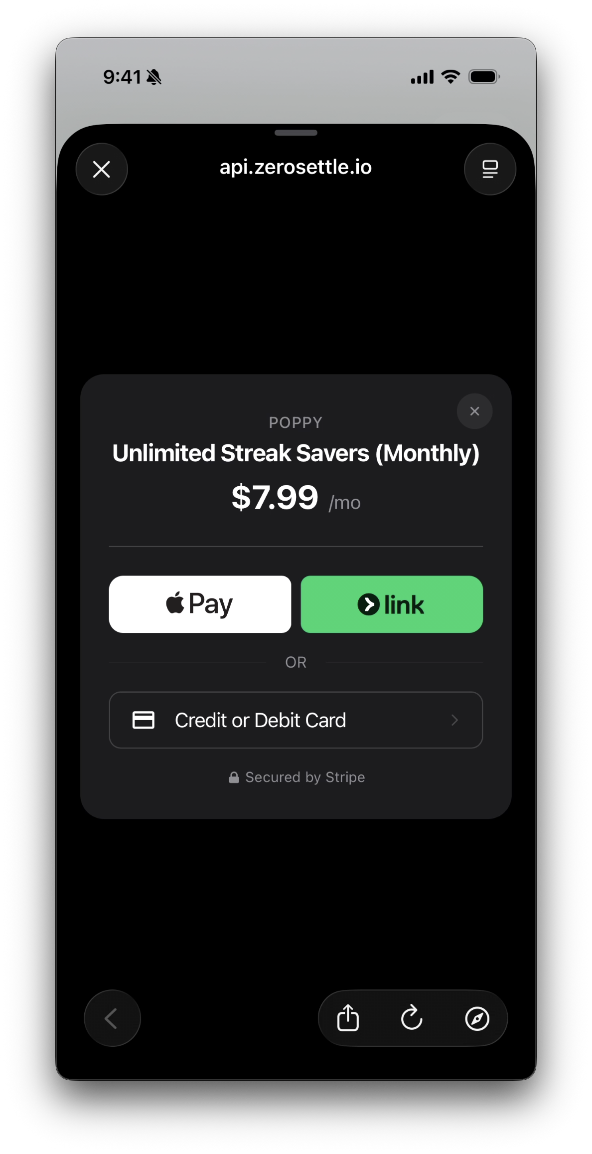One-tap Apple Pay checkout confirmation